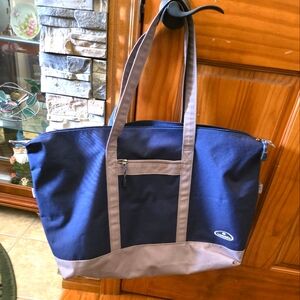 Samsonite Shoulder Bag  Blue and Tan Zip Closure Travel/Pool/Gym UNISEX